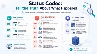 HTTP status codes describing what actually happened
